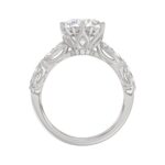 Luxury 14K White Gold Bridal Ring for Ladies 3 3/4CT Round & Marquise Cut Diamonds 3.00CT Round Center stone (Color F-G -Clarity VS1/VS2) - Image 2