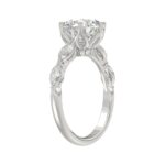 Luxury 14K White Gold Bridal Ring for Ladies 3 3/4CT Round & Marquise Cut Diamonds 3.00CT Round Center stone (Color F-G -Clarity VS1/VS2) - Image 3