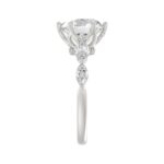 Luxury 14K White Gold Bridal Ring for Ladies 3 3/4CT Round & Marquise Cut Diamonds 3.00CT Round Center stone (Color F-G -Clarity VS1/VS2) - Image 4