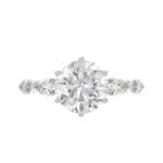 Luxury 14K White Gold Bridal Ring for Ladies 3 3/4CT Round & Marquise Cut Diamonds 3.00CT Round Center stone (Color F-G -Clarity VS1/VS2) - Image 5