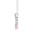 ETERNAL BLUSH COLLECTION 14K WHITE GOLD 2.00CT PINK PEAR & OVAL DIAMOND / PEAR DIAMOND LADIES PENDANT WITH CHAIN - Image 2