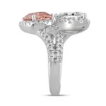 ETERNAL BLUSH COLLECTION LADIES RING 4 3/4CT ROUND/PEAR DIAMOND 14K WHITE GOLD (CENTER STONE PINK PEAR DIAMOND 2CT) - Image 3