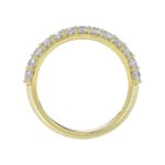 14K YELLOW GOLD 2 1/2CT ROUND/EMERALD DIAMOND LADIES BAND - Image 2