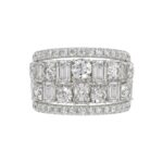 14K WHITE GOLD 5.00CT ROUND/EMERALD DIAMOND LADIES BAND - Image 5