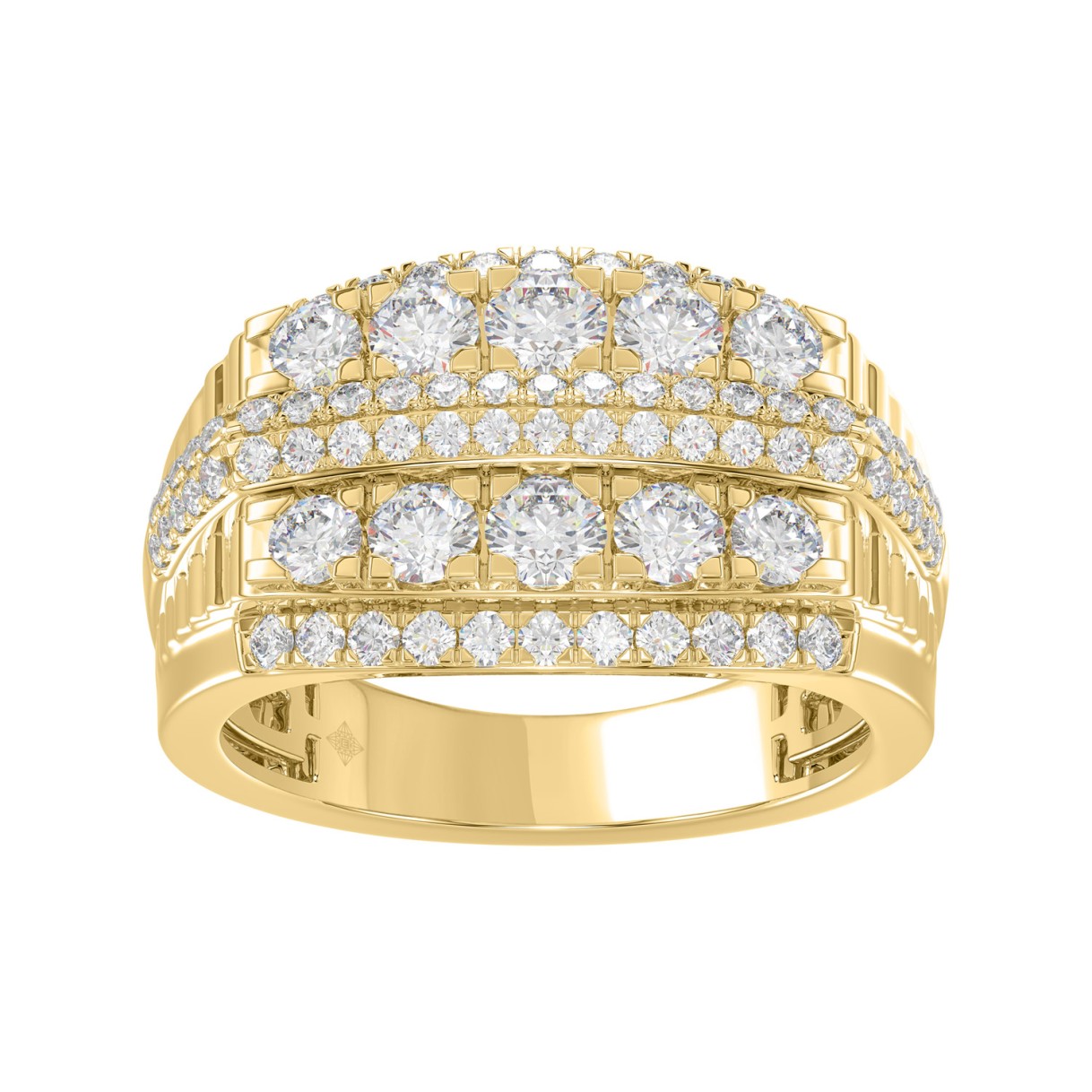 14K YELLOW GOLD 2.00CT ROUND DIAMOND MEN'S RING 1 14K YELLOW GOLD 2.00CT ROUND DIAMOND MEN'S RING - Image 1