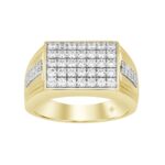 MEN'S RING 1CT ROUND DIAMOND 14K YELLOW GOLD