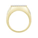 MEN'S RING 1CT ROUND DIAMOND 14K YELLOW GOLD - Image 2