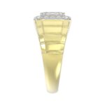 MEN'S RING 2 1/2CT ROUND/EMERALD DIAMOND 14K YELLOW GOLD - Image 4