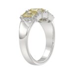 14K WHITE GOLD 1 1/2CT ROUND/YELLOW RADIANT DIAMOND LADIES RING - Image 3