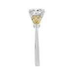 14K WHITE GOLD 2 5/8CT CUSHION/YELLOW PEAR DIAMOND LADIES RING (CENTER STONE CUSHION DIAMOND 1 1/2CT) - Image 3