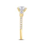 14K YELLOW GOLD 2 3/4CT ROUND/PEAR DIAMOND LADIES RING (CENTER STONE ROUND DIAMOND 2CT ) - Image 3