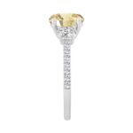 Ladies 14K White Gold 1 1/2CT Round/Oval Lab-Grown Diamond Ladies Fashion Ring 1.00CT Yellow Oval Center stone (Color F-G -Clarity VS1/VS2) - Image 3