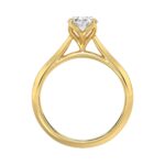 LADIES SOLITAIRE RING 1 1/2CT OVAL DIAMOND 14K YELLOW GOLD - Image 2