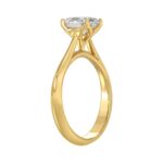 LADIES SOLITAIRE RING 1 1/2CT OVAL DIAMOND 14K YELLOW GOLD - Image 3