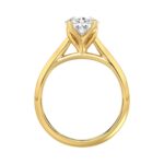 LADIES SOLITAIRE RING 2 1/2CT PEAR DIAMOND 14K YELLOW GOLD - Image 2