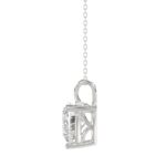 LADIES SOLITAIRE PENDANT WITH CHAIN 3CT HEART DIAMOND 14K WHITE GOLD - Image 2