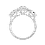 LADIES RING 2 1/2CT ROUND/MARQUISE/PEAR DIAMOND 14K WHITE GOLD (CENTER STONE MARQUISE DIAMOND 1CT ) - Image 2