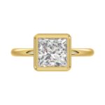LADIES SOLITAIRE RING 3CT PRINCESS DIAMOND 14K YELLOW GOLD (CENTER STONE PRINCESS DIAMOND 3CT ) - Image 5