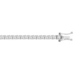 LADIES BRACELET 5CT ROUND DIAMOND 14K WHITE GOLD - Image 2