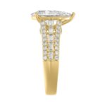 Luxury 14K Yellow Gold Ladies Diamond Ring 2 3/4CT Round Pear & Baguette Diamonds with 2.00CT Pear Center stone (Color F-G -Clarity VS1/VS2) - Image 3