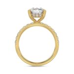 14K YELLOW GOLD 3 1/2CT ROUND/CUSHION DIAMOND LADIES RING (CENTER STONE CUSHION DIAMOND 3CT) - Image 2