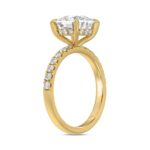 14K YELLOW GOLD 3 1/2CT ROUND/CUSHION DIAMOND LADIES RING (CENTER STONE CUSHION DIAMOND 3CT) - Image 3