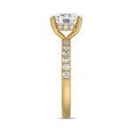 14K YELLOW GOLD 3 1/2CT ROUND/CUSHION DIAMOND LADIES RING (CENTER STONE CUSHION DIAMOND 3CT) - Image 4