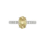 14K WHITE GOLD 2 1/2CT ROUND/OVAL DIAMOND LADIES RING (CENTER STONE YELLOW OVAL DIAMOND 2CT) - Image 5