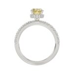 14K WHITE GOLD 2 1/2CT ROUND/YELLOW OVAL DIAMOND LADIES RING (CENTER STONE 2.00CT) - Image 2