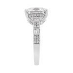14K WHITE GOLD 3 1/2CT ROUND/BAGUETTE/RADIANT DIAMOND LADIES RING - Image 2