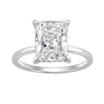14K WHITE GOLD 3 1/8CT ROUND/RADIANT DIAMOND LADIES RING (CENTER STONE RADIANT DIAMOND 3.00CT)