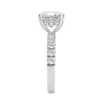 14K WHITE GOLD 4 3/4CT ROUND/CUSHION DIAMOND LADIES RING (CENTER STONE CUSHION DIAMOND 4CT) - Image 3