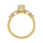 14K YELLOW GOLD 1 1/2CT ROUND/MARQUISE DIAMOND LADIES RING (CENTER STONE MARQUISE DIAMOND 1CT) - Image 2