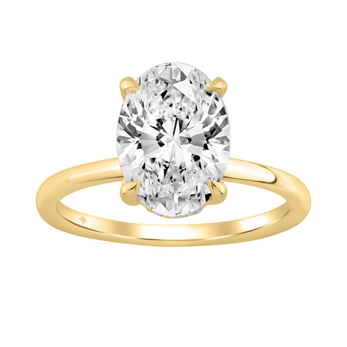 14K YELLOW GOLD 3.00CT OVAL/ROUND DIAMOND LADIES RING (CENTER STONE OVAL DIAMOND 3.00CT) 1 14K YELLOW GOLD 3.00CT OVAL/ROUND DIAMOND LADIES RING (CENTER STONE OVAL DIAMOND 3.00CT) - Image 1