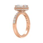 LADIES RING 4.00CT ROUND/EMERALD DIAMOND 14K ROSE GOLD (CENTER STONE EMERALD DIAMOND 3.00CT) - Image 4