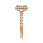 LADIES RING 4.00CT ROUND/EMERALD DIAMOND 14K ROSE GOLD (CENTER STONE EMERALD DIAMOND 3.00CT) - Image 3