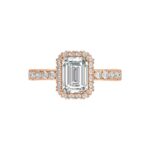 LADIES RING 4.00CT ROUND/EMERALD DIAMOND 14K ROSE GOLD (CENTER STONE EMERALD DIAMOND 3.00CT) - Image 2