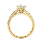 14K YELLOW GOLD 3.00CT ROUND/EMERALD DIAMOND LADIES BRIDAL SET (CENTER STONE ROUND DIAMOND 2.00CT) - Image 3