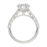 Ladies 14K White Gold Ladies Elegance- Bridal Set 3 1/3CT Round & Oval Diamonds 3.00CT Oval Center stone (Color F-G Clarity VS1/VS2) - Image 2