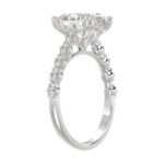 Ladies 14K White Gold Ladies Elegance- Bridal Set 3 1/3CT Round & Oval Diamonds 3.00CT Oval Center stone (Color F-G Clarity VS1/VS2) - Image 3