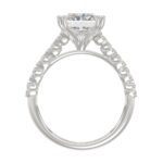 Ladies 14K White Gold Ladies Elegance- Bridal Set 3 1/3CT Round & Radiant Diamond 3.00CT Radiant Center stone (Color F-G -Clarity VS1/VS2) - Image 2