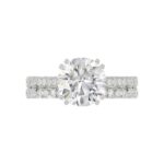 Ladies 14K White Gold Ladies Elegance- Bridal Set 3 1/3CT Round Diamond 3.00CT Round Center stone (Color F-G -Clarity VS1/VS2) - Image 5