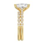 Ladies 14K Yellow Gold Ladies Elegance- Bridal Set 3 1/3CT Round & Radiant Diamond 3.00CT Radiant Center stone (Color F-G -Clarity VS1/VS2) - Image 4