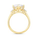 LADIES BRIDAL SET 2 1/2CT ROUND DIAMOND 14K YELLOW GOLD (CENTER STONE PRINCESS DIAMOND 2CT ) - Image 2