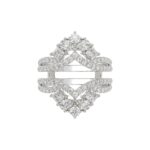 LADIES WRAP RING 2 1/2CT ROUND/PRINCESS/PEAR DIAMOND 14K WHITE GOLD - Image 5