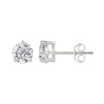 14K WHITE GOLD 3CT ROUND DIAMOND LADIES SOLITAIRE EARRINGS (CENTER STONE ROUND DIAMOND 1 1/2CT) - Image 2