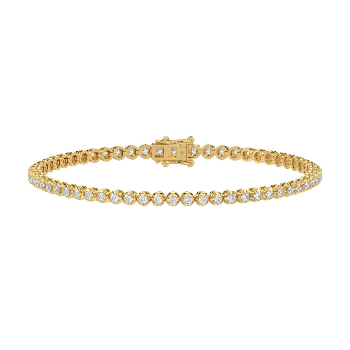 14K YELLOW GOLD 2 1/4CT 8 INCH ROUND DIAMOND MEN'S BRACELET 1 14K YELLOW GOLD 2 1/4CT 8 INCH ROUND DIAMOND MEN'S BRACELET - Image 1