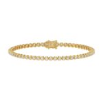 MENS BRACELET 2 1/2CT ROUND DIAMOND 14K YELLOW GOLD