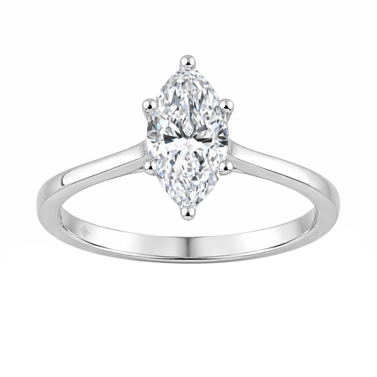 14K WHITE GOLD 1.00CT MARQUISE DIAMOND LADIES SOLITAIRE RING (CENTER STONE MARQUISE DIAMOND 1CT 1 14K WHITE GOLD 1.00CT MARQUISE DIAMOND LADIES SOLITAIRE RING (CENTER STONE MARQUISE DIAMOND 1CT - Image 1