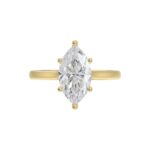 14K YELLOW GOLD 1 1/2CT MARQUISE DIAMOND SOLITAIRE RING - Image 5